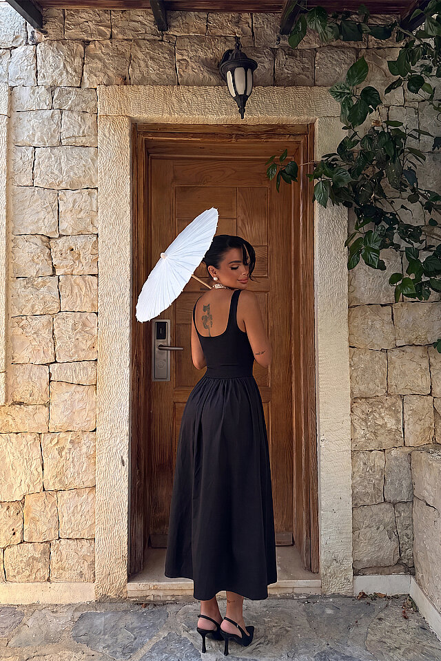 Siyah Soyaya Elbise