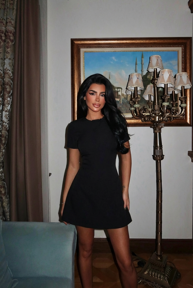 Siyah Deserae Mini Fiyonklu Elbise ATE-2943 - EYYO