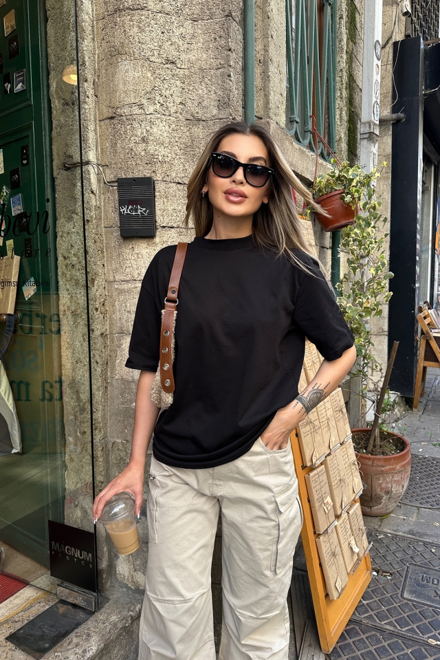 Siyah Basic Tişört ATE6107