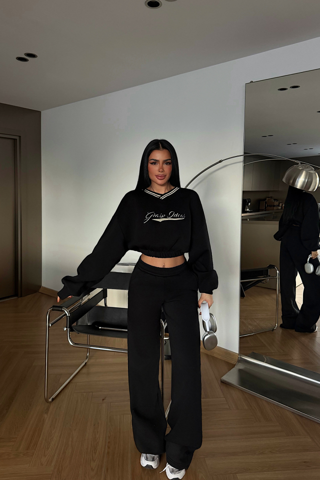 Siyah Giaspy Eşofman Takımı ATE-4291 - EYYO