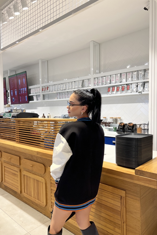Siyah Baskılı Kolej Ceket ATE2962