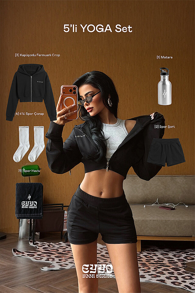 Siyah Bunna 5'li Yoga Set