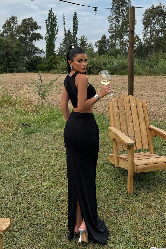 Siyah Santina Büzgülü Takım ATE-1162