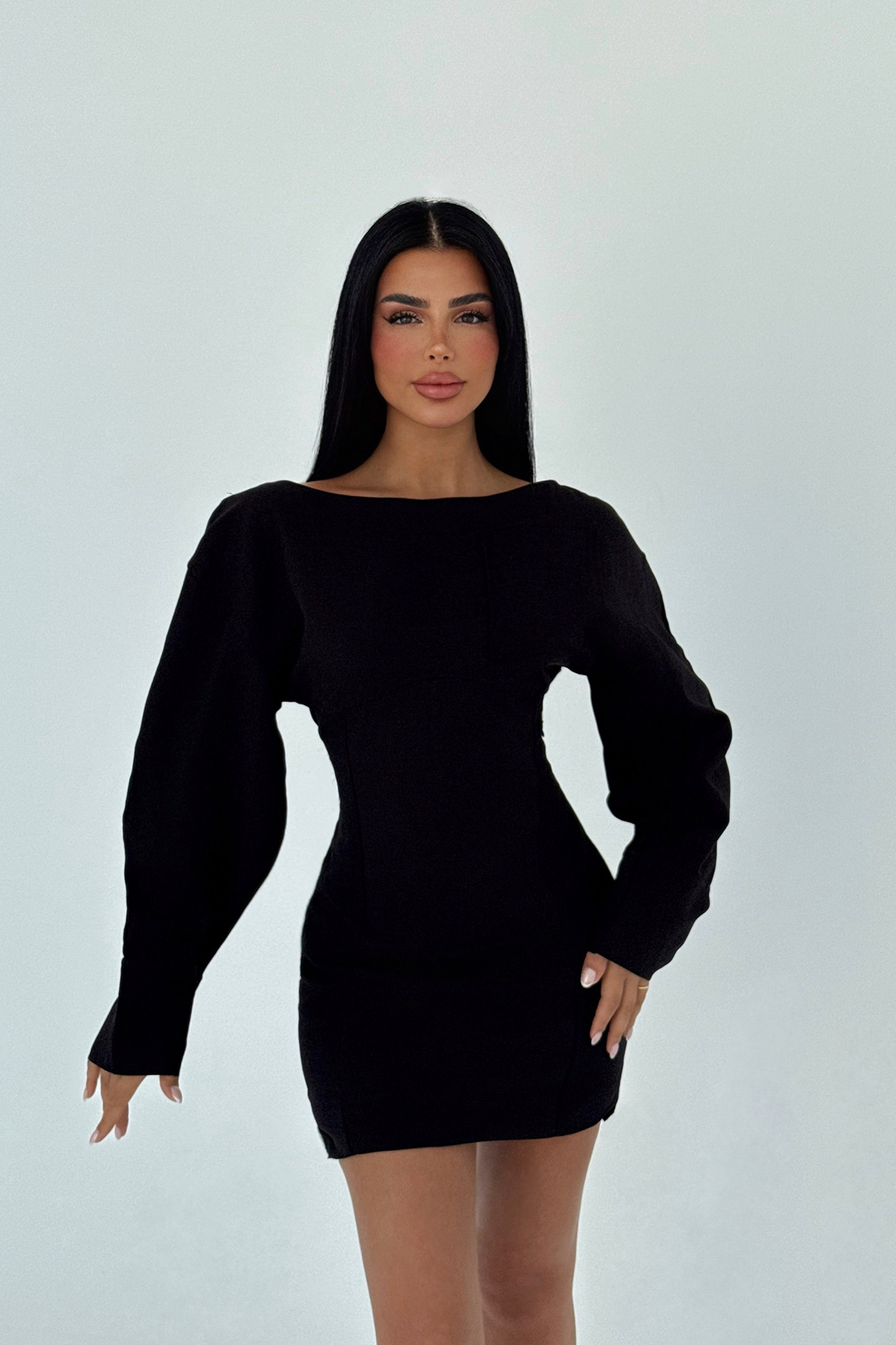 Siyah Micah Mini Elbise ATE-2059