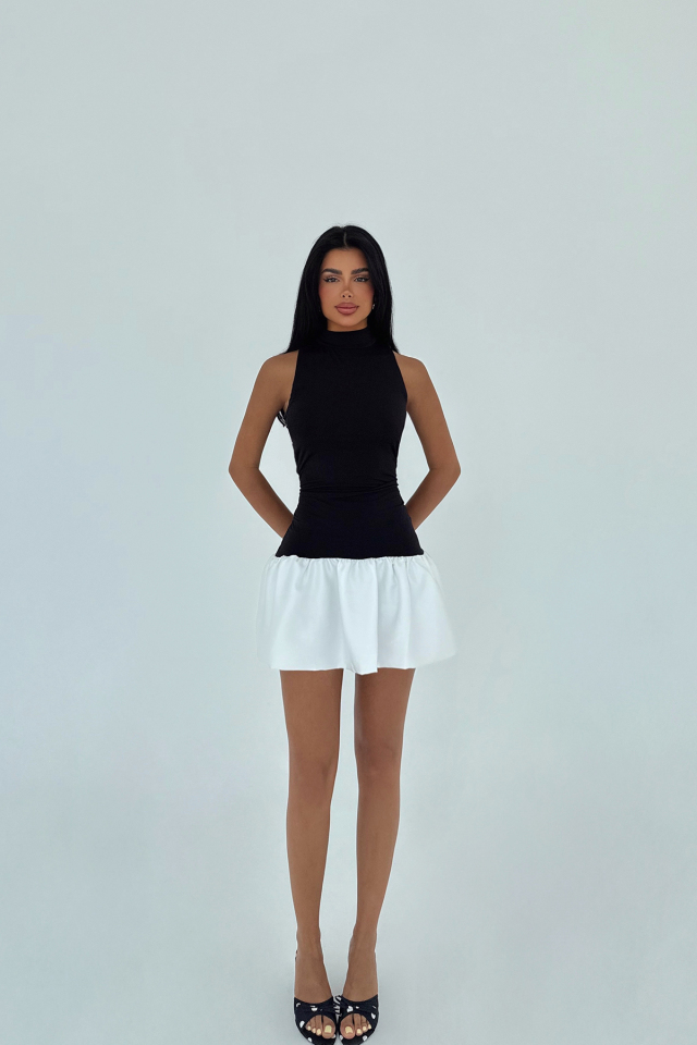 Siyah Deal Mini Elbise ATE-3011