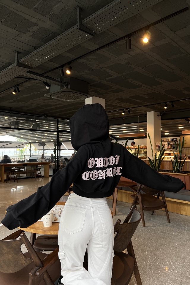 Siyah Crop Sweat