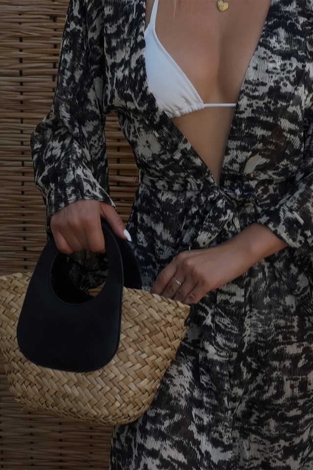 Zylle Siyah Desenli Kimono ATE1874