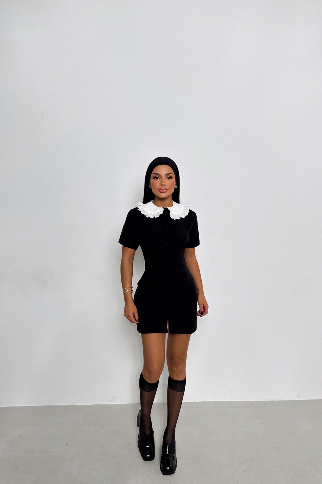 Siyah Divine Mini Elbise ATE-1816