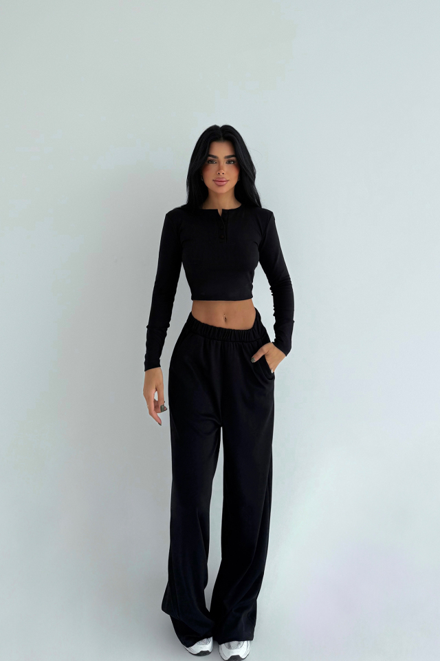 Siyah Rapha Alt Üst Takım ATE-3646 - EYYO