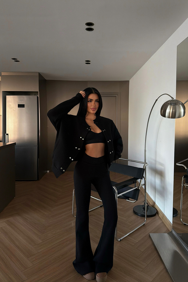 Siyah Perdita Eşofman Takımı ATE-4287 - EYYO