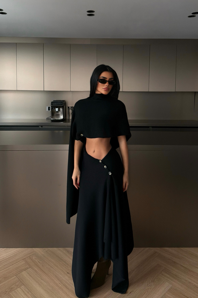 Siyah Suzette Triko Takım