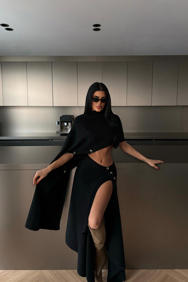 Siyah Suzette Triko Takım