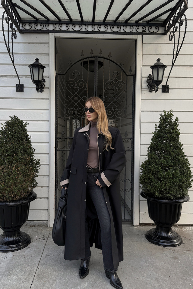 Siyah Aldabella Trenckot ATE-2217 - EYYO