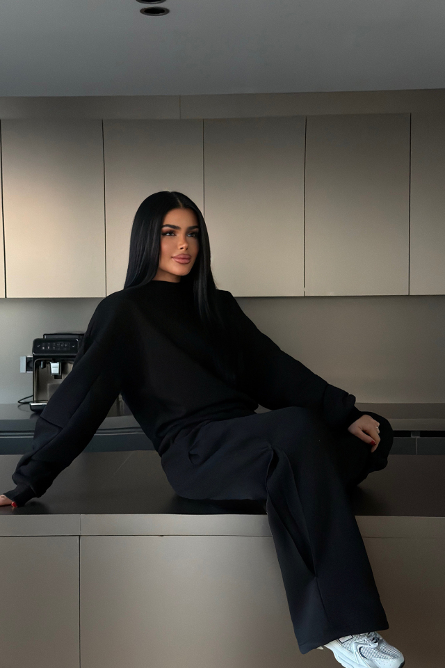 Siyah Valenty Eşofman Takımı
