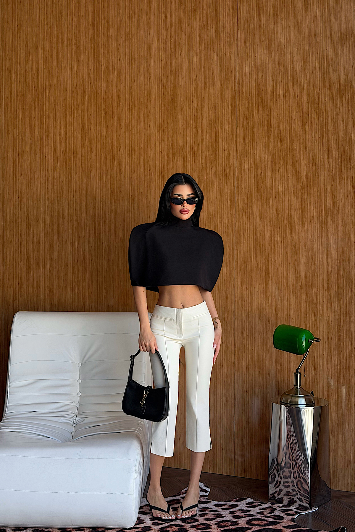 Siyah Suuti Crop Bluz ATE-5302