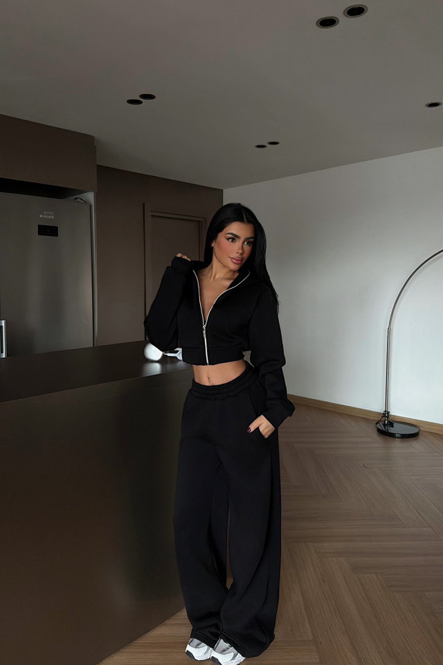 Siyah Jayla eşofman takımı ATE-4156 - EYYO