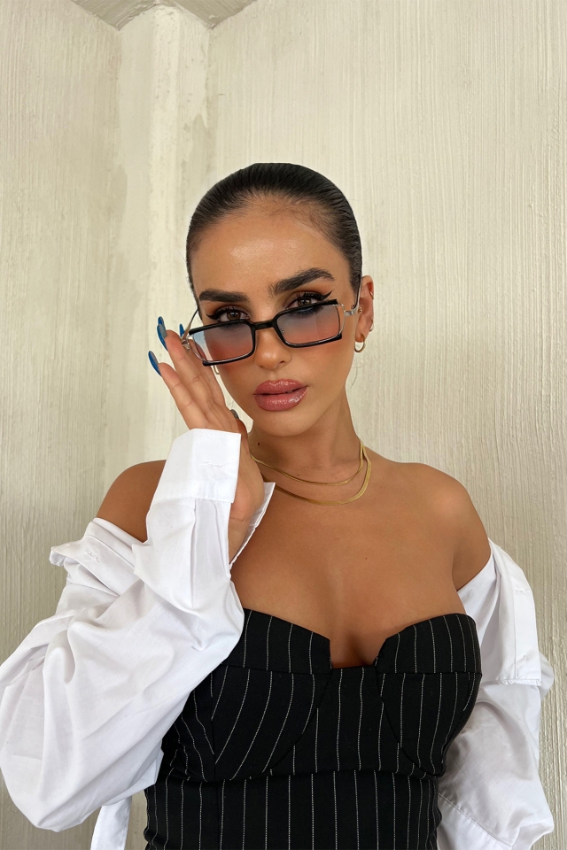 Siyah İnce Çerçeveli Gözlük ATE6736 - 