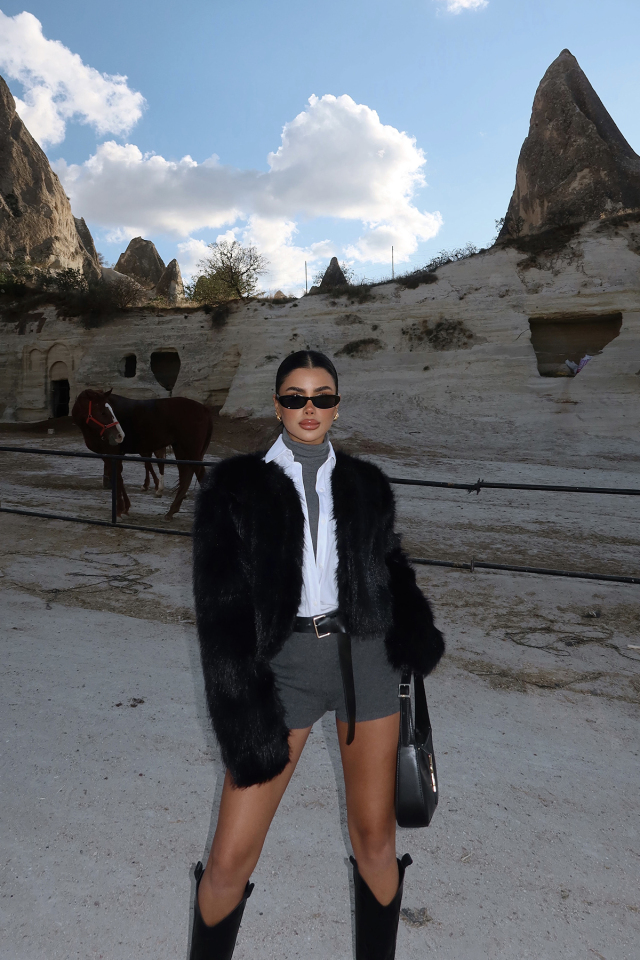 Siyah Leroy Kürk ATE-1720 - EYYO