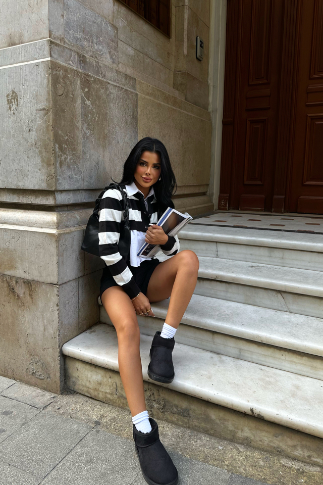 Siyah Kısa ugg ATE-0057