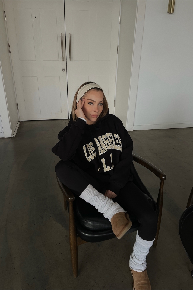 Siyah Los Angeles Baskılı Sweat ATE2502