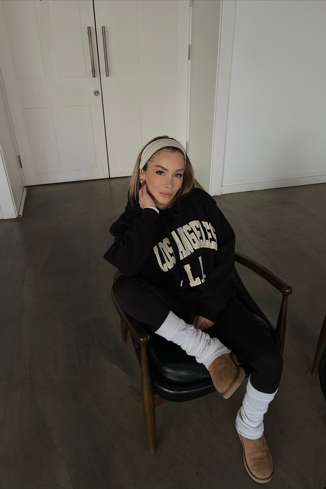 Siyah Los Angeles Baskılı Sweat ATE2502