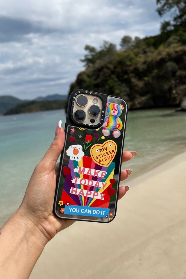 Siyah Make Today Happy Yazılı Telefon Kabı ATE6590 - 
