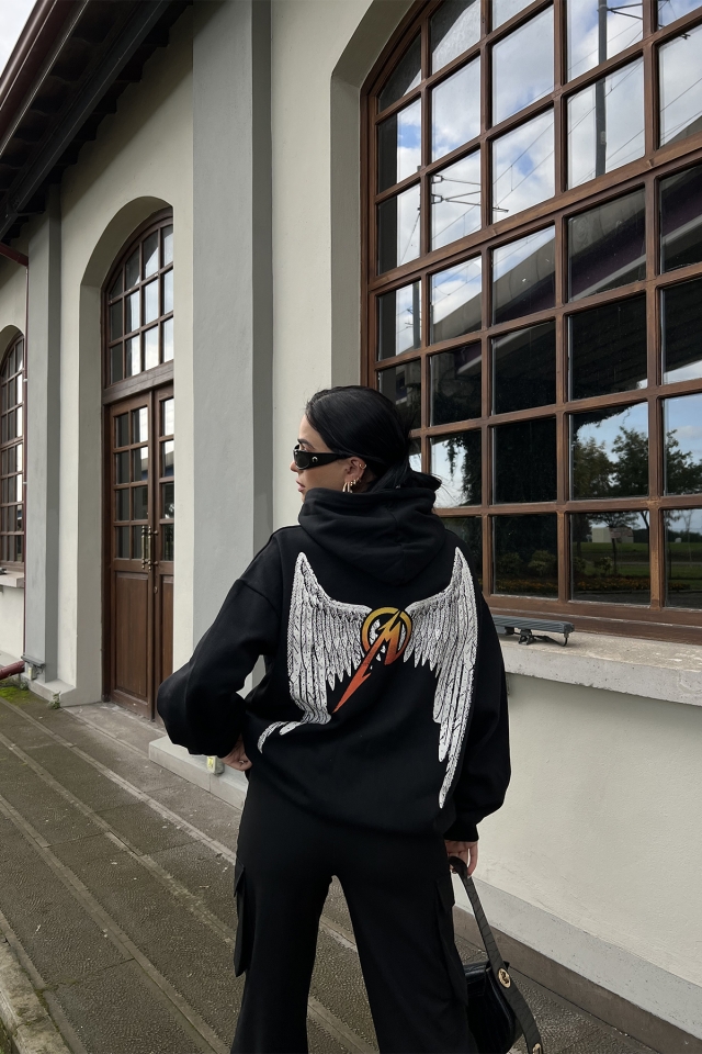 Siyah Metallica Hoodie Sweat ATE2265