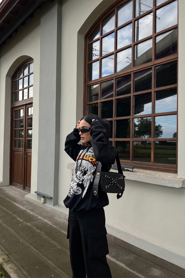 Siyah Metallica Hoodie Sweat ATE2265