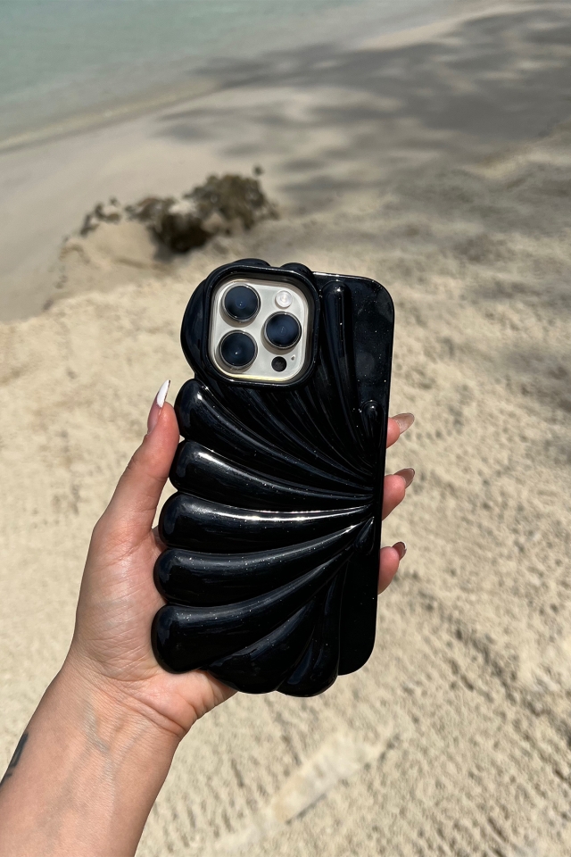 Siyah Deniz Kabuğu Telefon Kabı ATE6592 - 