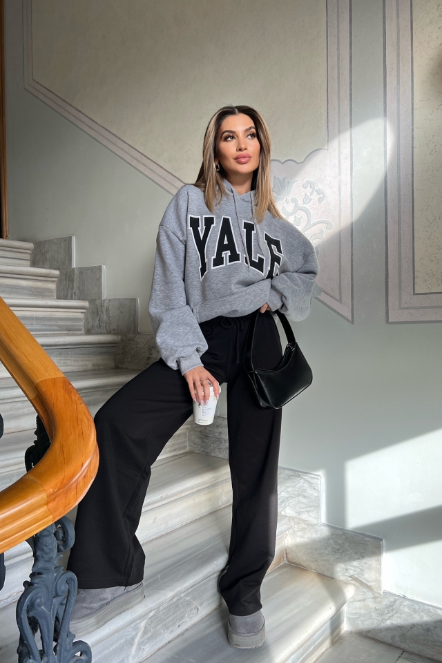 Siyah Önden Bağlamalı Eşofman Altı ATE4431 - EYYO ATELIER