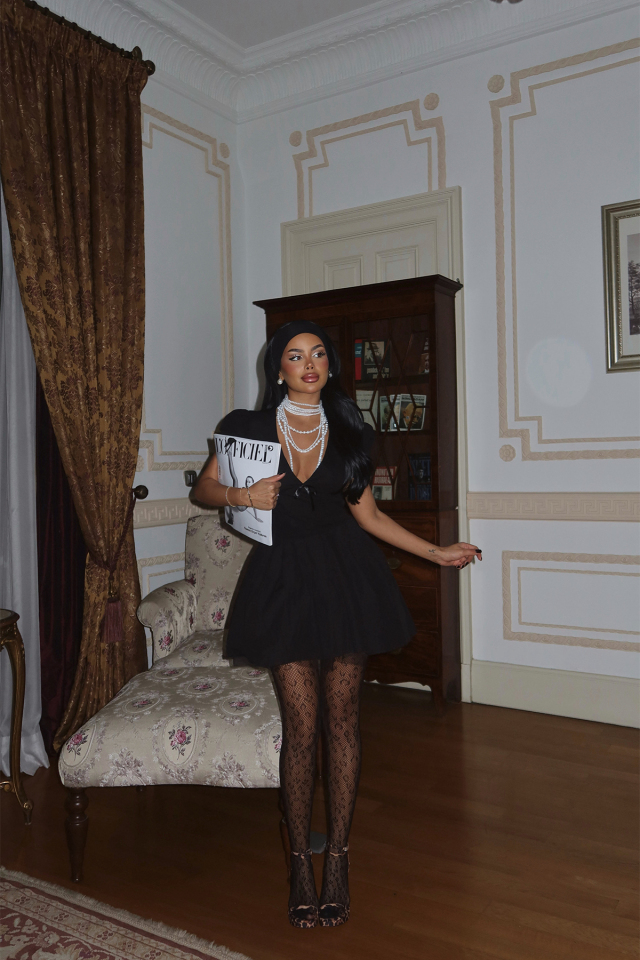 Siyah Elvira Prenses Elbise