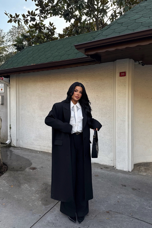 Siyah Arnaldo Uzun Ceket ATE-2173 - EYYO