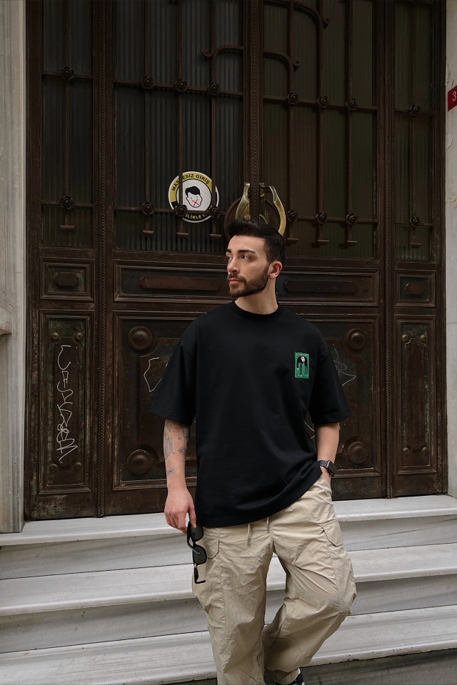 Siyah Oversize Tişört ATE5137