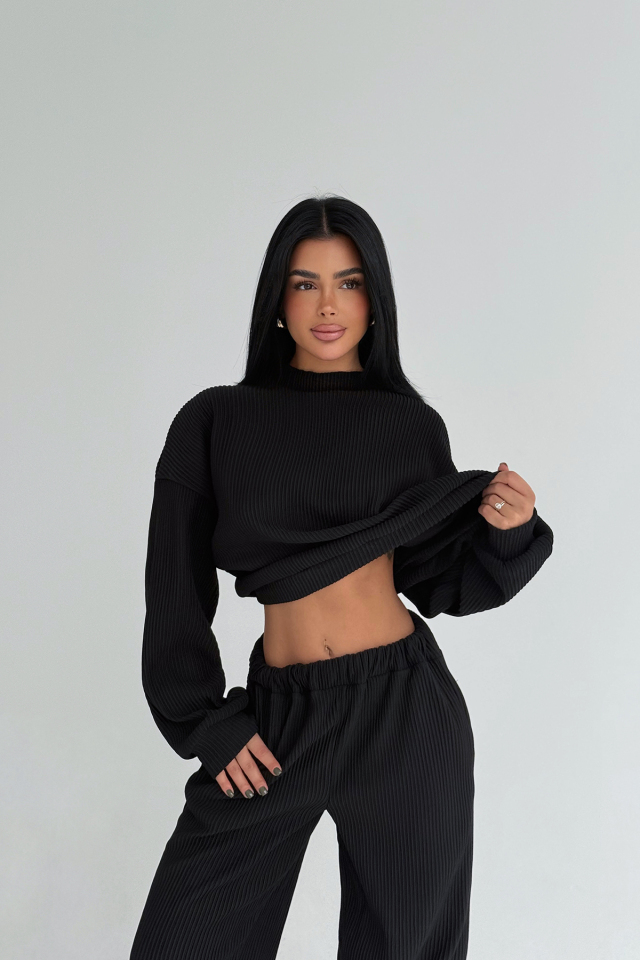 Siyah Brimsley Alt Üst Takım ATE-2746