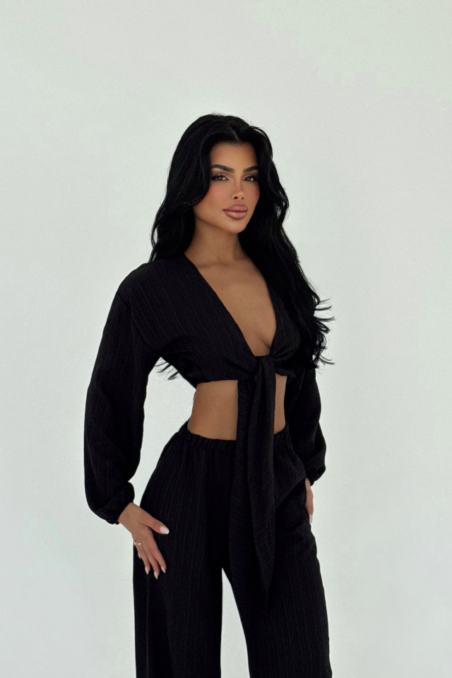 Siyah Adelina Bağlamalı Takım ATE-2792