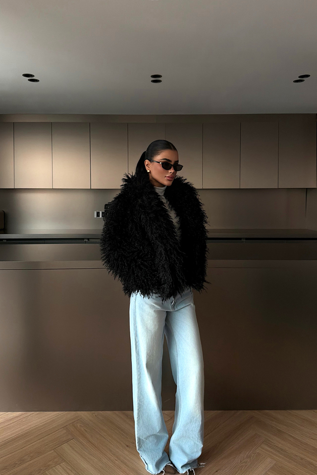 Siyah Mayfair kürk