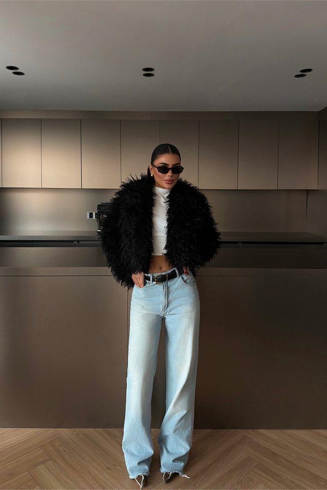 Siyah Mayfair kürk