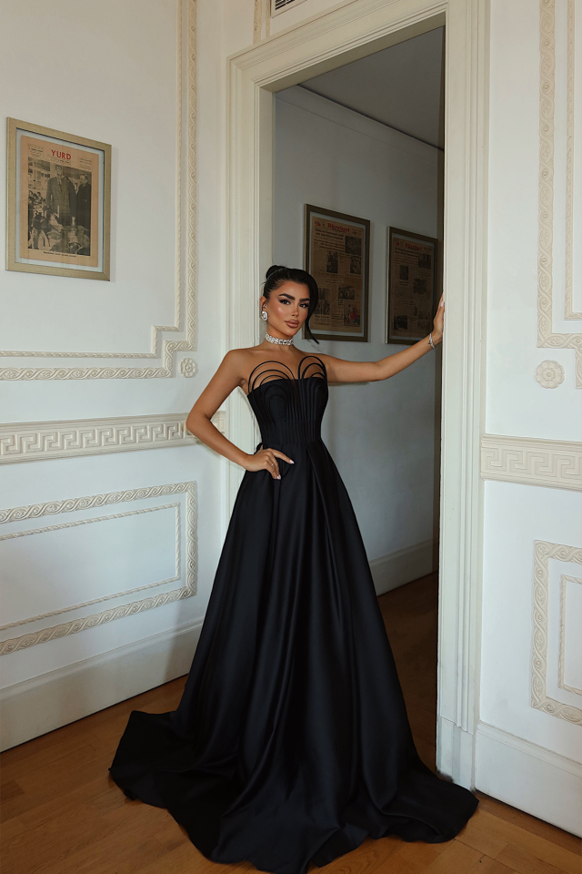 Siyah Alivia Uzun Abiye ATE-3271
