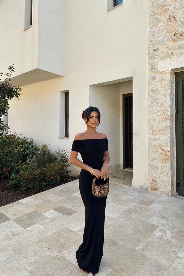 Siyah Brunella Uzun Elbise ATE-0985 - EYYO