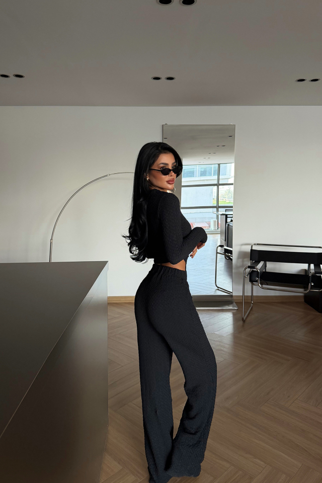 Siyah Sequin Takım ATE-3835