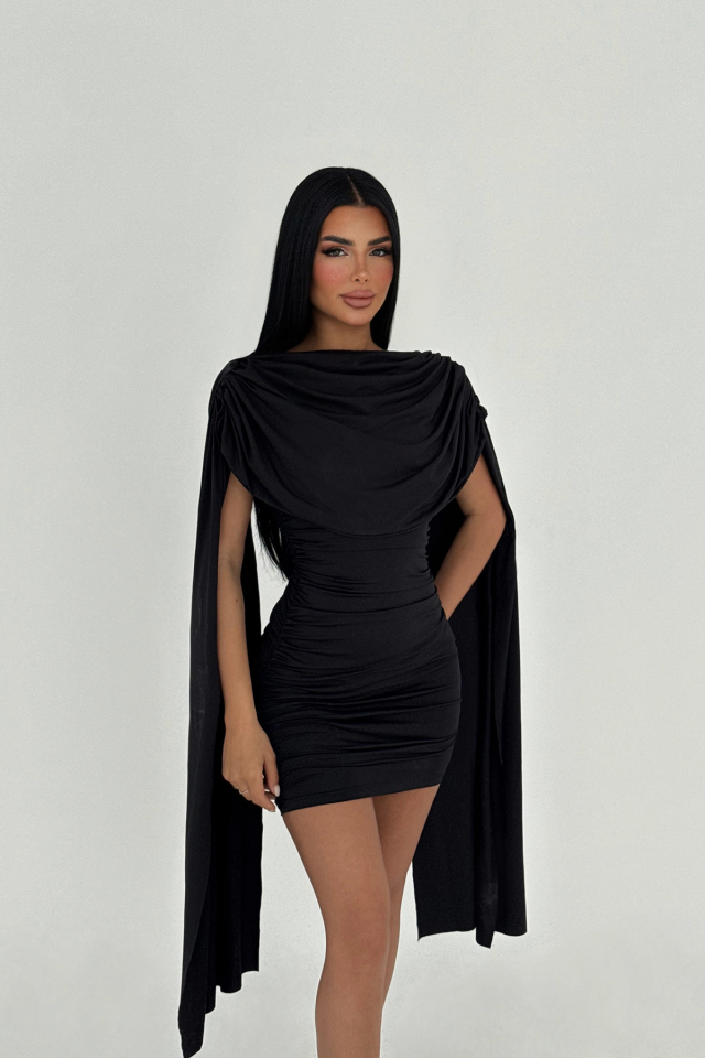 Siyah Molly Mini Elbise ATE-2493