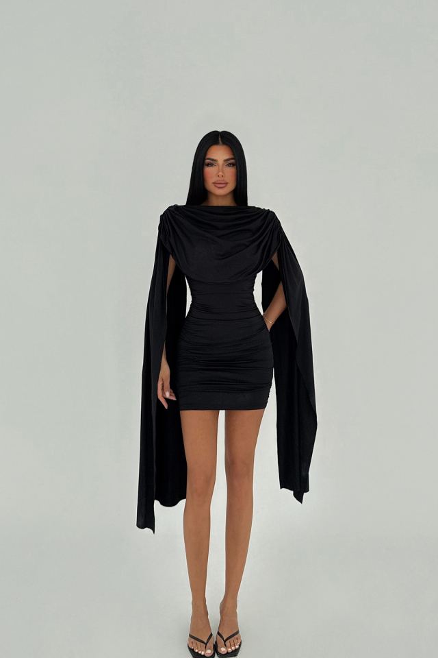 Siyah Molly Mini Elbise ATE-2493
