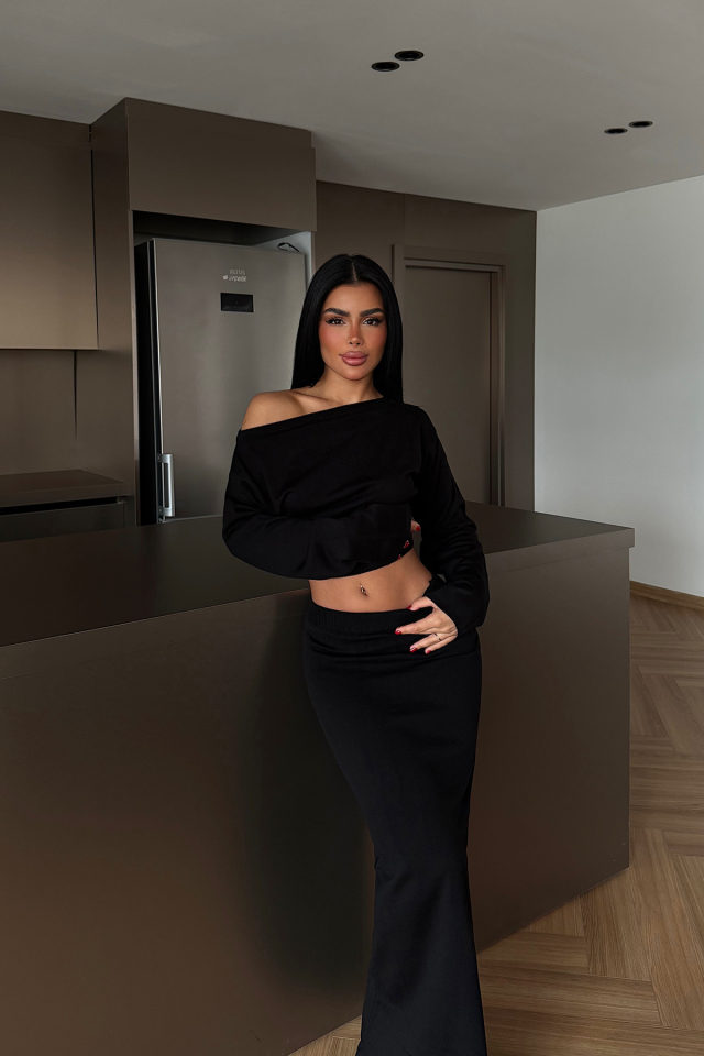 Siyah  Slayha Triko Takım