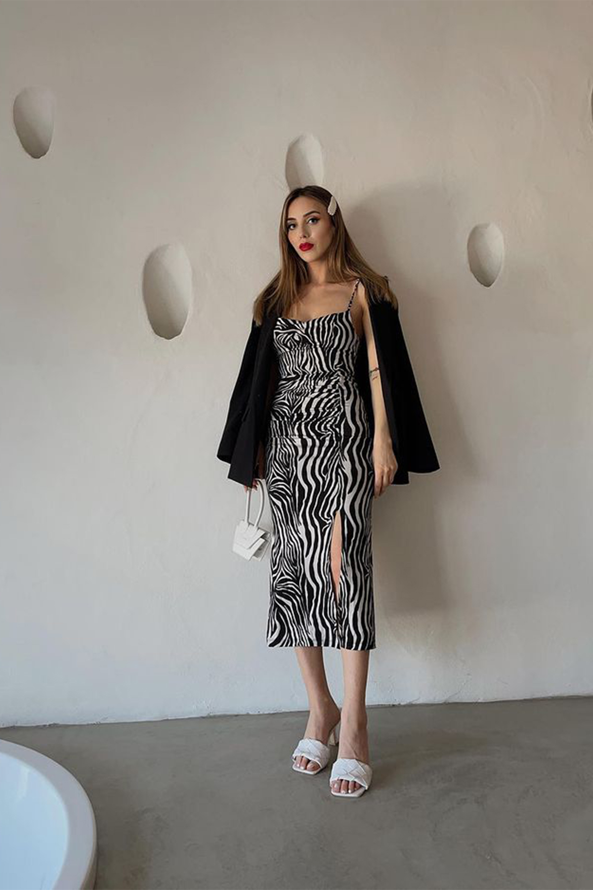 Berrak Kadın Zebra Baskı Elbise 2475 main image 1