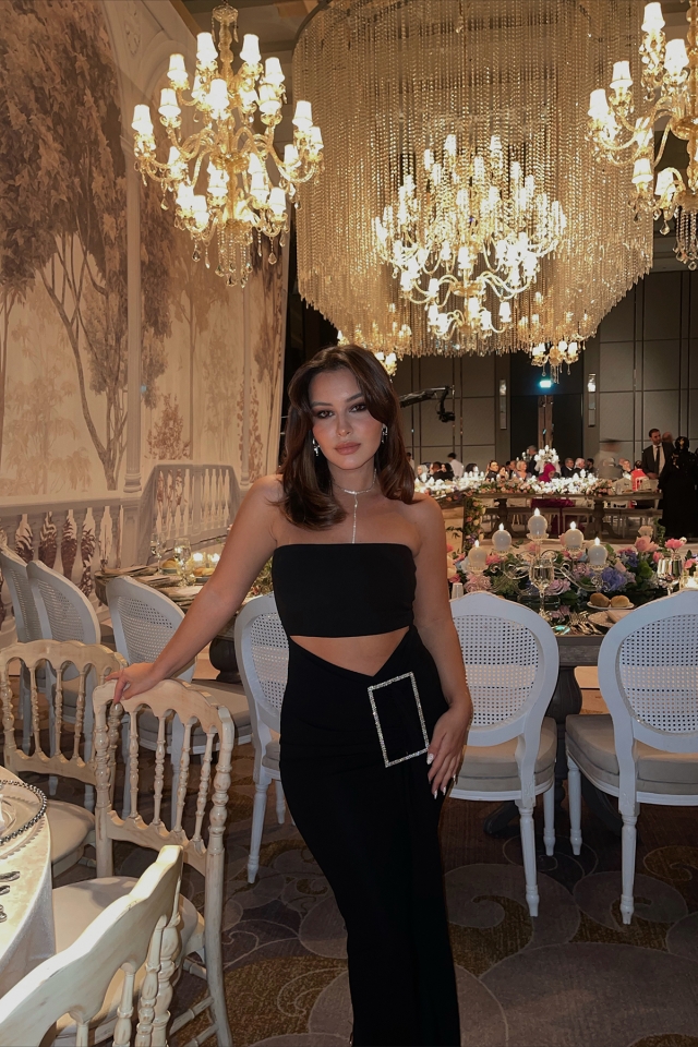 Diana Siyah Taş Detay Elbise