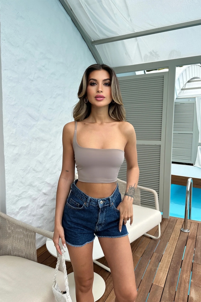 Taş Askı Detay Crop Top ATE6967