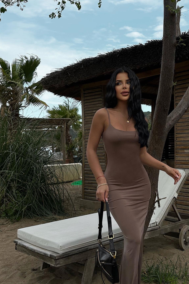 Melita Taş Askılı Maxi Boy Elbise ATE4027