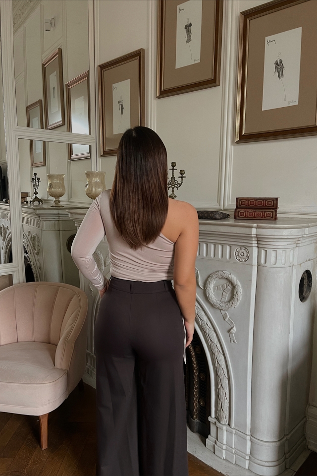 Taş Bağlamalı Tek Kol Bodysuit ATE2981