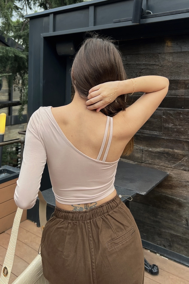 Taş Tek Kol Crop Top ATE3068