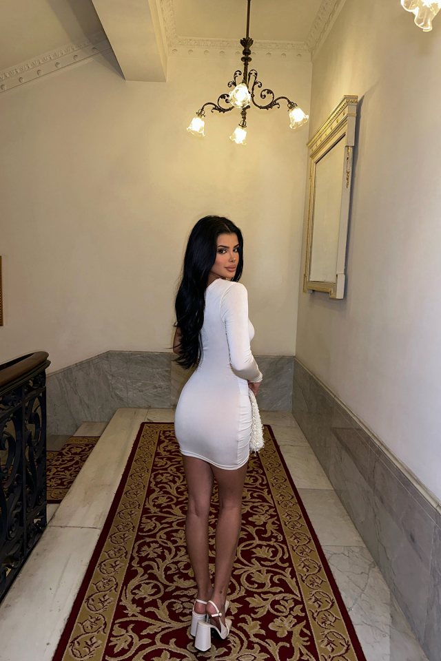 Bej Tek Kol Yırtmaçlı Elbise ATE-0075